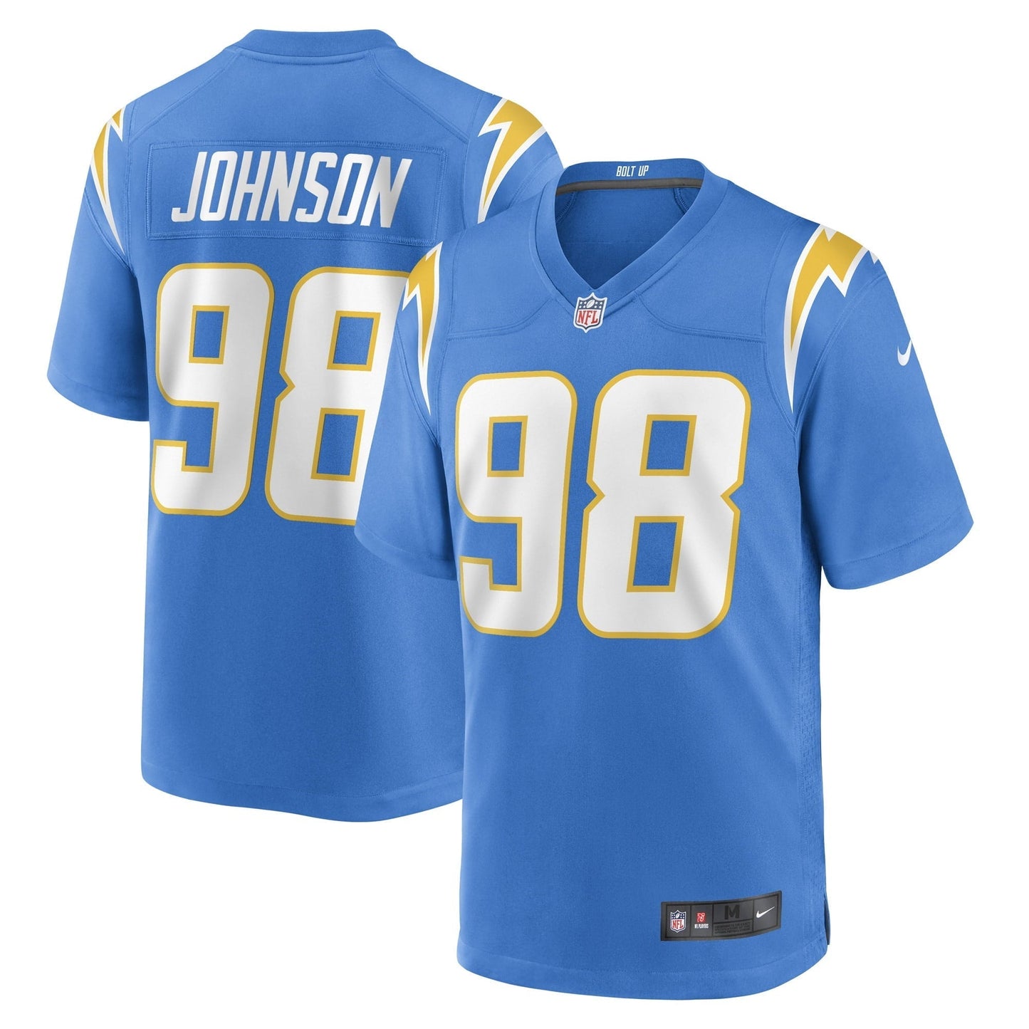 Men's Nike Austin Johnson Powder Blue Los Angeles Chargers Game Player Jersey